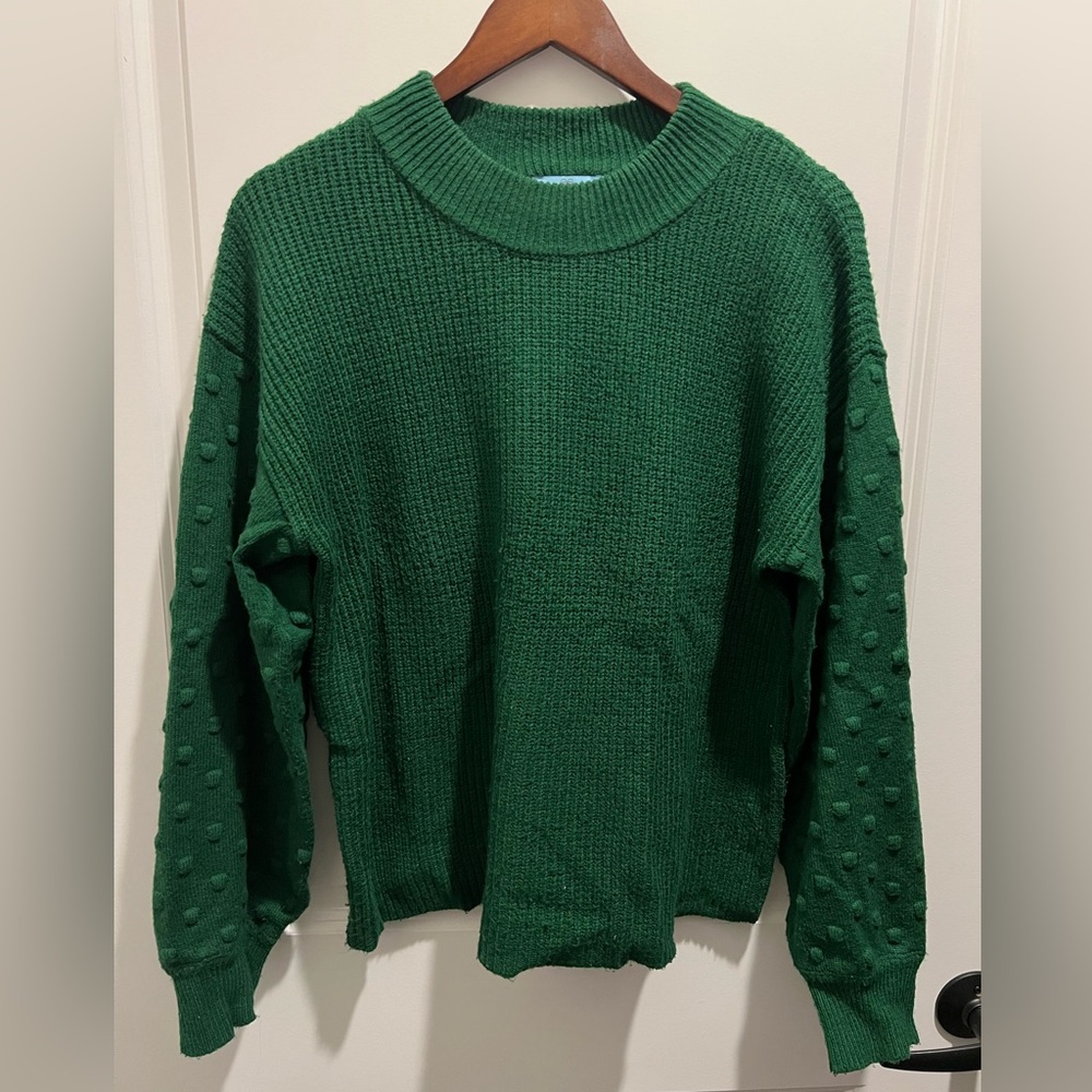 CeCe Vibrant Green Knit Sweater